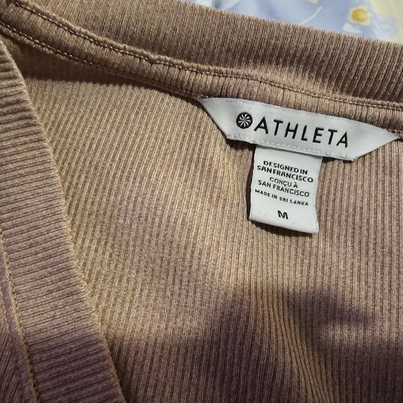 Athleta Dusty Pink V-Neck Long Sleeve Blouse - Picture 5 of 5
